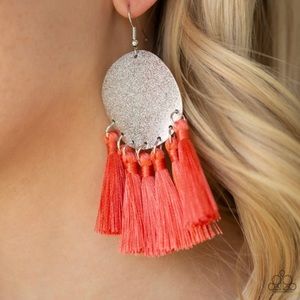 Fringe earrings coral/orange